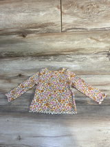 Cat & Jack Lettuce Trim Floral Shirt Cream sz 12m