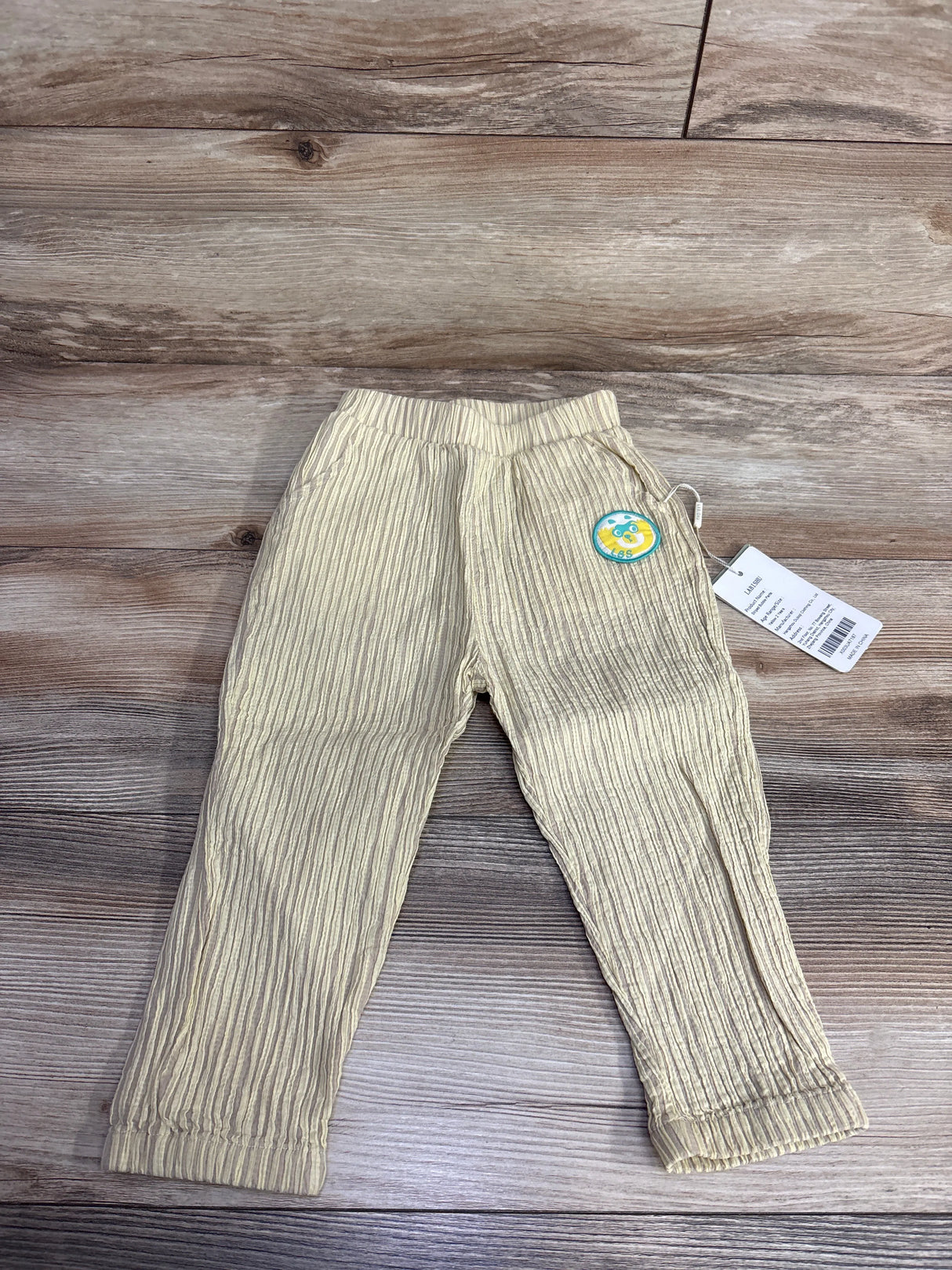 NEW Labishu Striped Bubble Pants Cream sz 2T