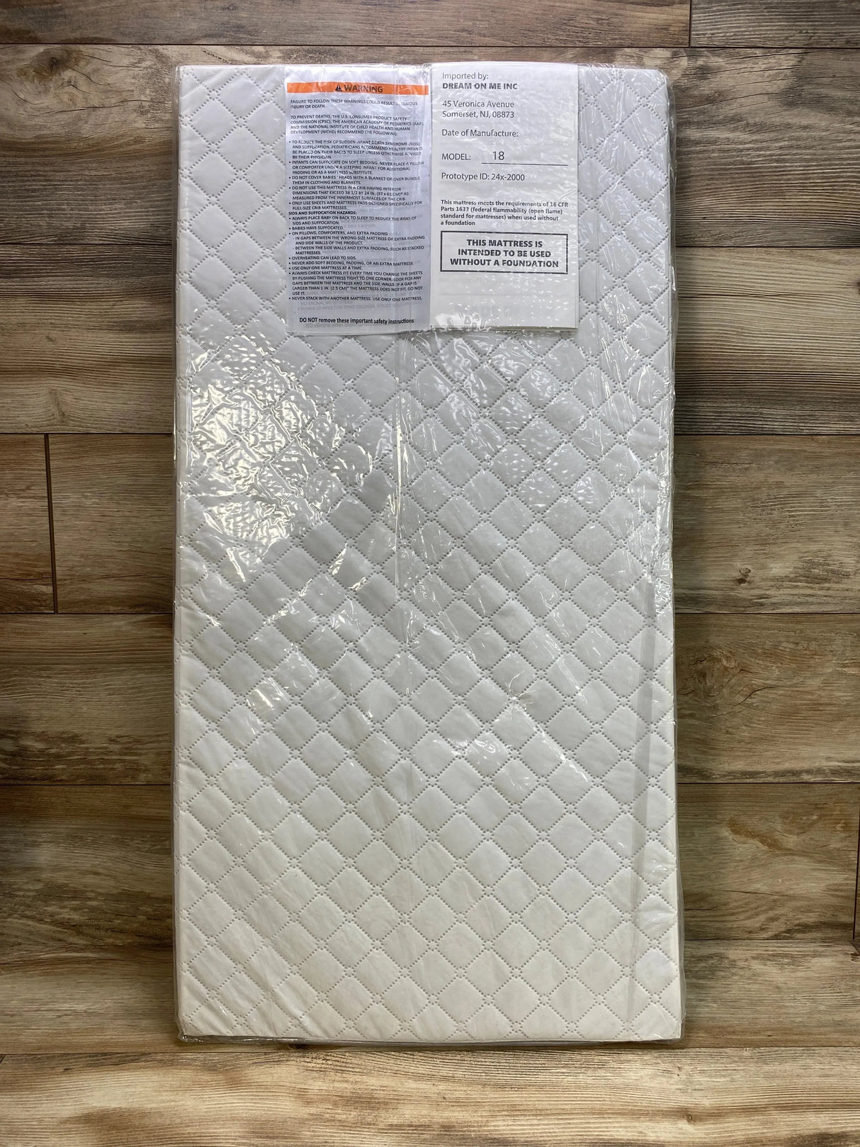 NEW Dream On Me Cradle Mattress 36"x18"x 2"