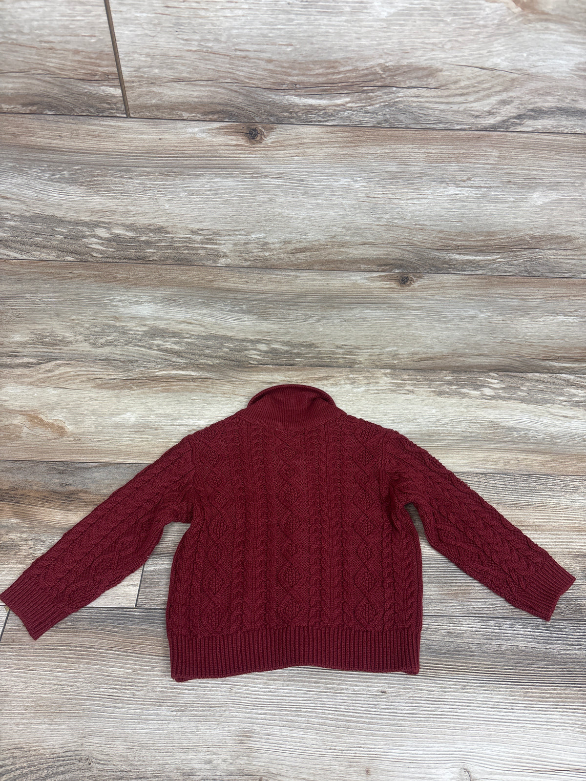 First Impressions Cable Knit Shawl Collar Cardigan Red sz 12m