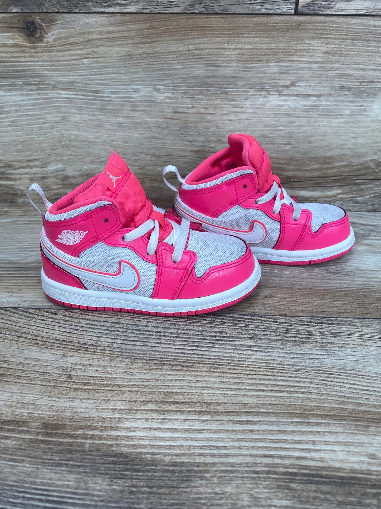 Air Jordan 1 Mid TD 'Hyper Pink' Sneakers sz 7c