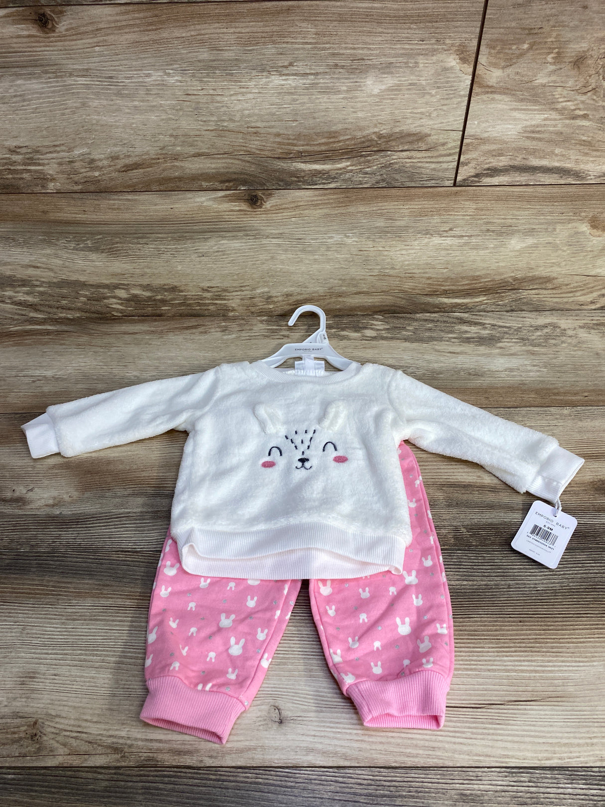 NEW Emporio Baby 2pc Bunny Sweatshirt & Pants White sz 6-9m