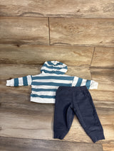 Just One You 2pc Pullover Henley Sweatshirt & Joggers Set White sz 6m