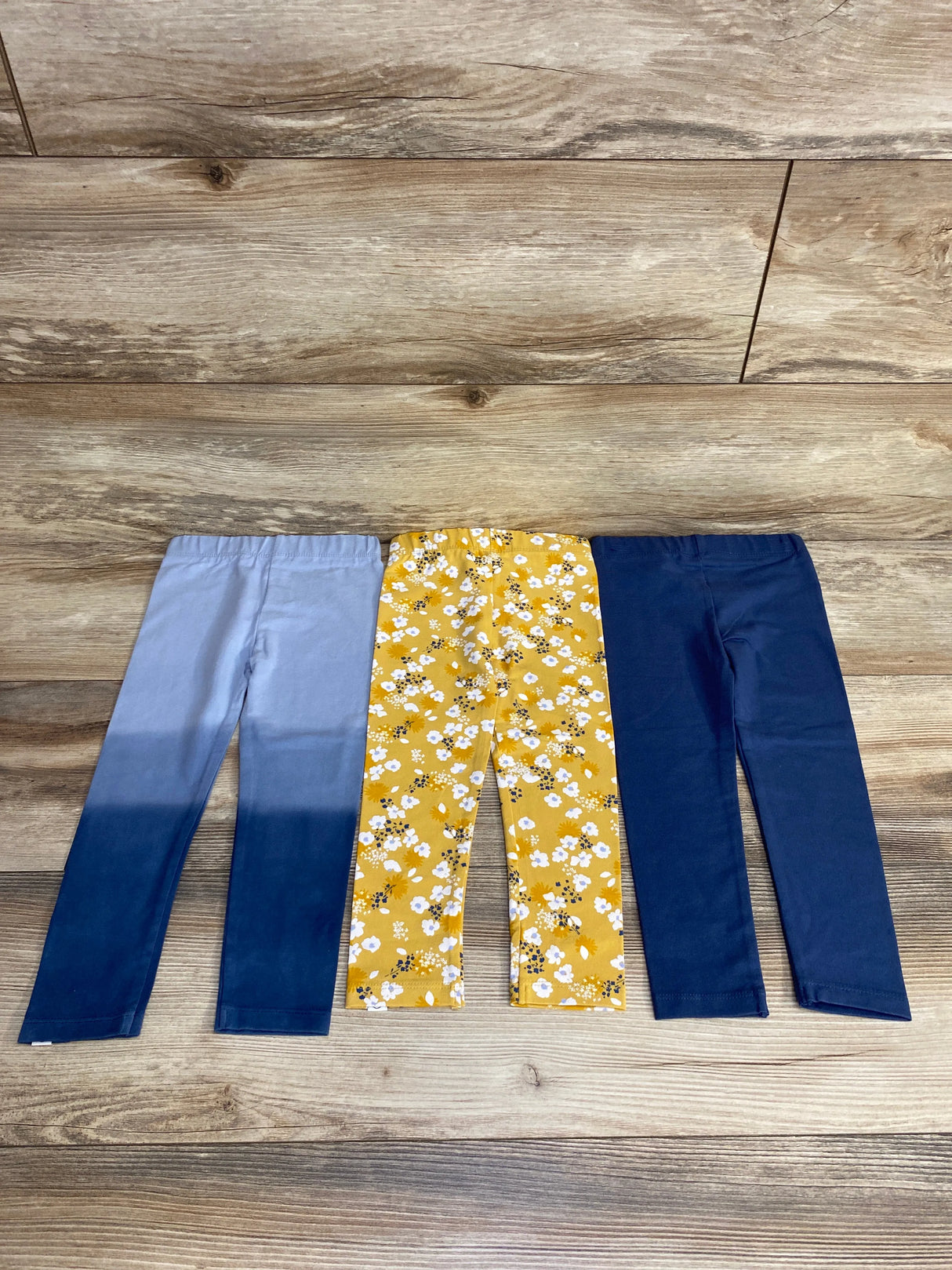 NEW Honest Baby 3pk Leggings Yellow/Blue sz 2T