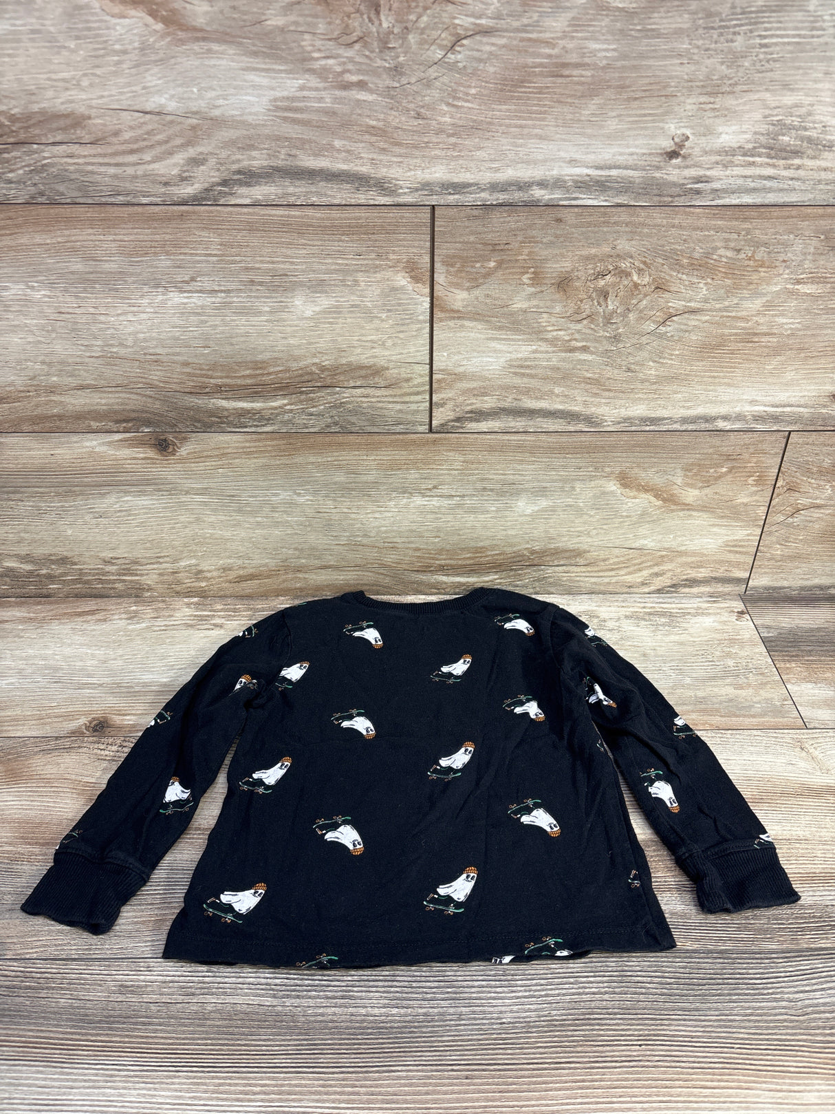 Old Navy Ghost Print Long Sleeve Shirt Black sz 4T