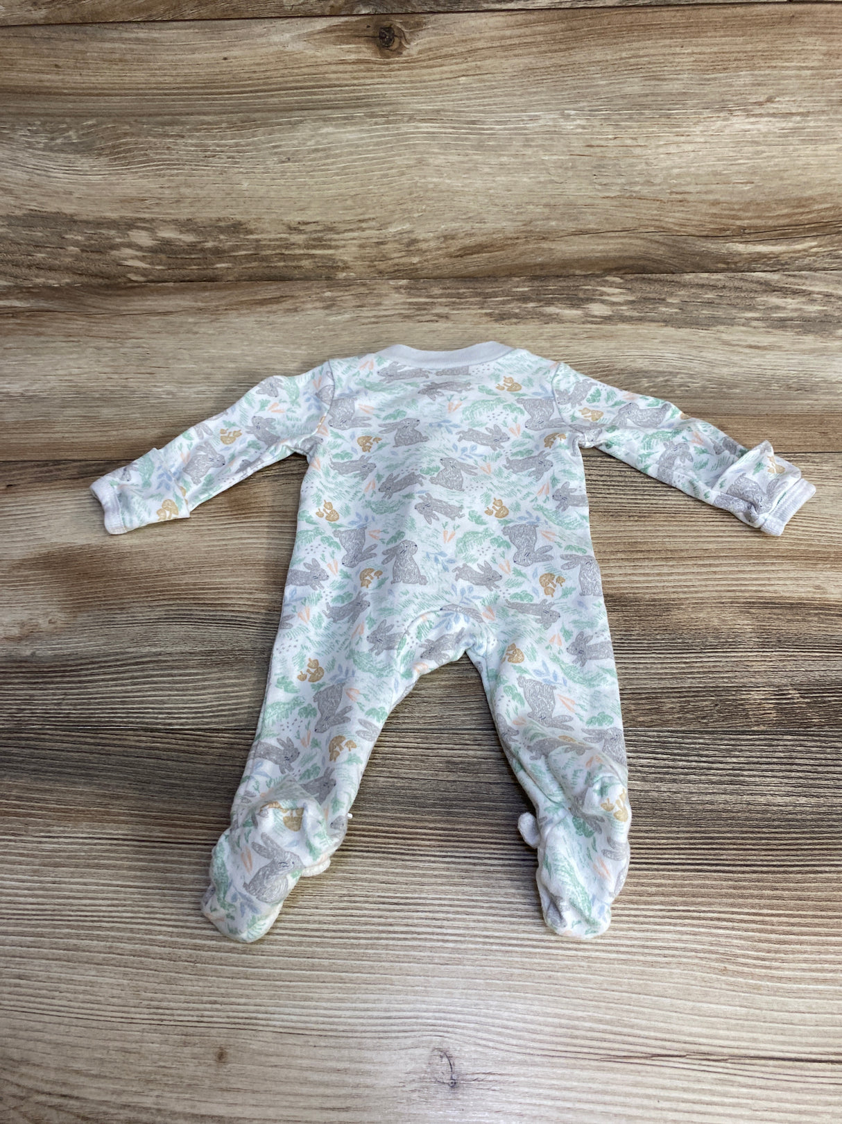 Child Of Mine Bunny Print Sleeper White sz Preemie