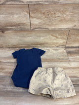 Carter's 2pc Henley Bodysuit & Shorts Set Navy sz 9m