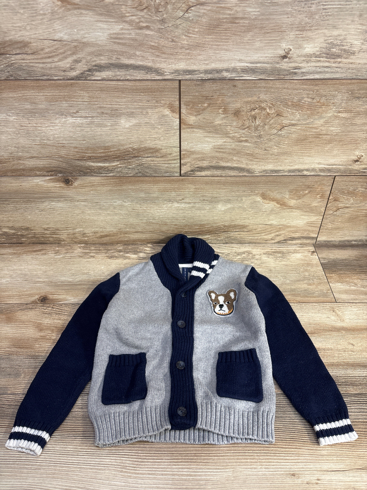 Janie & Jack The Bulldog Baby Cardigan Grey sz 3T