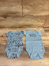Gerber 2pk Bodysuits Blue sz 3/6m