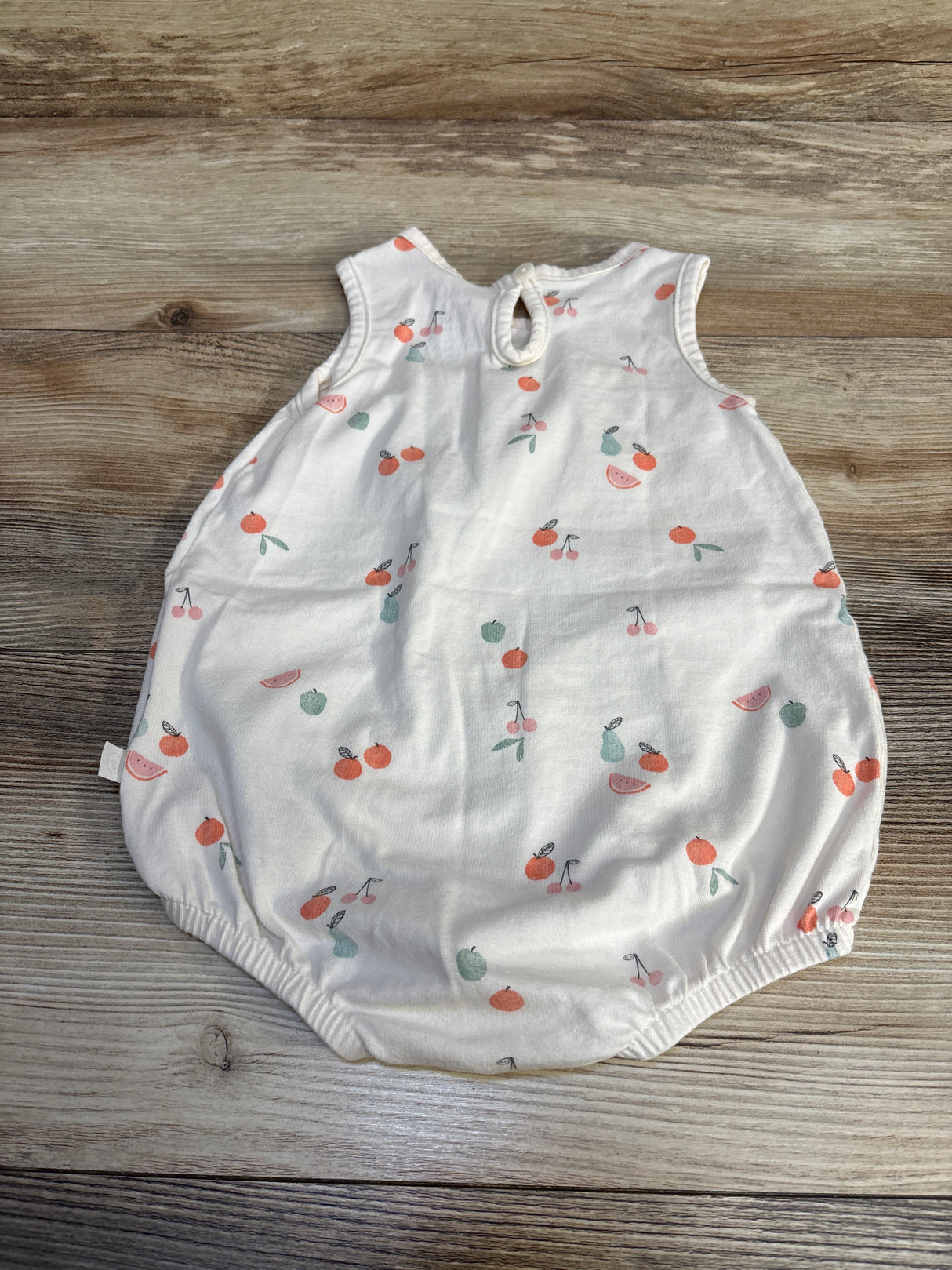 Little Planet Organic Fruit Print Bubble Romper Ivory sz 12m