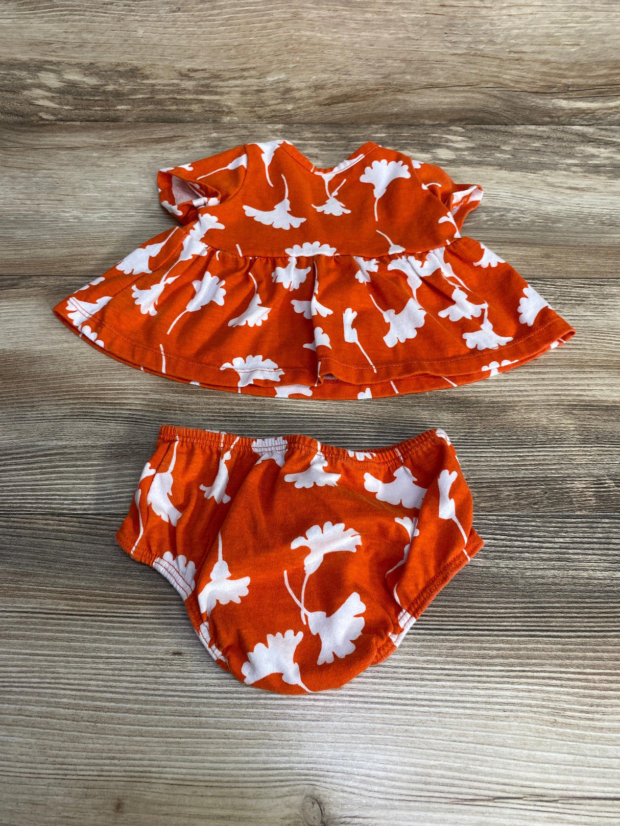 Diane Von Furstenberg 2pc Faux Wrap Top & Bloomers Orange sz 0-3m