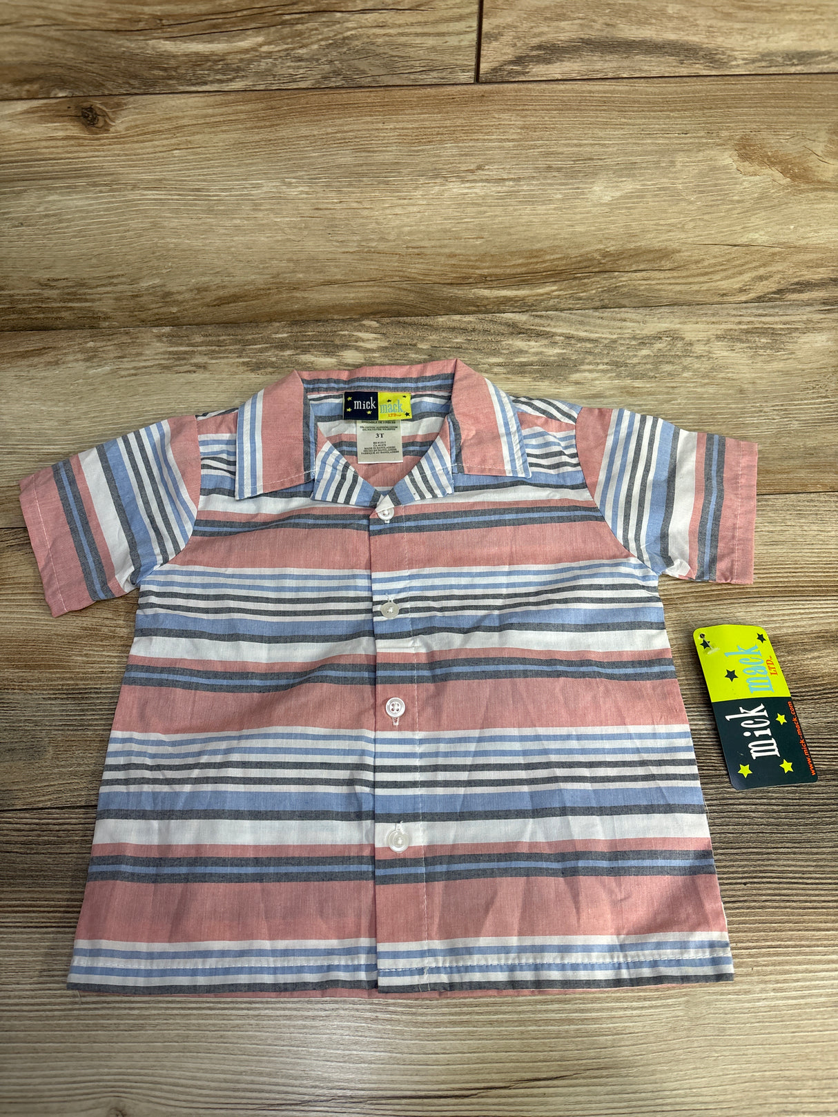 NEW Mick Mack Striped Button Up Shirt sz 3T