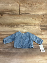 NEW Cat & Jack Chambray Quilted Jacket Blue sz Newborn