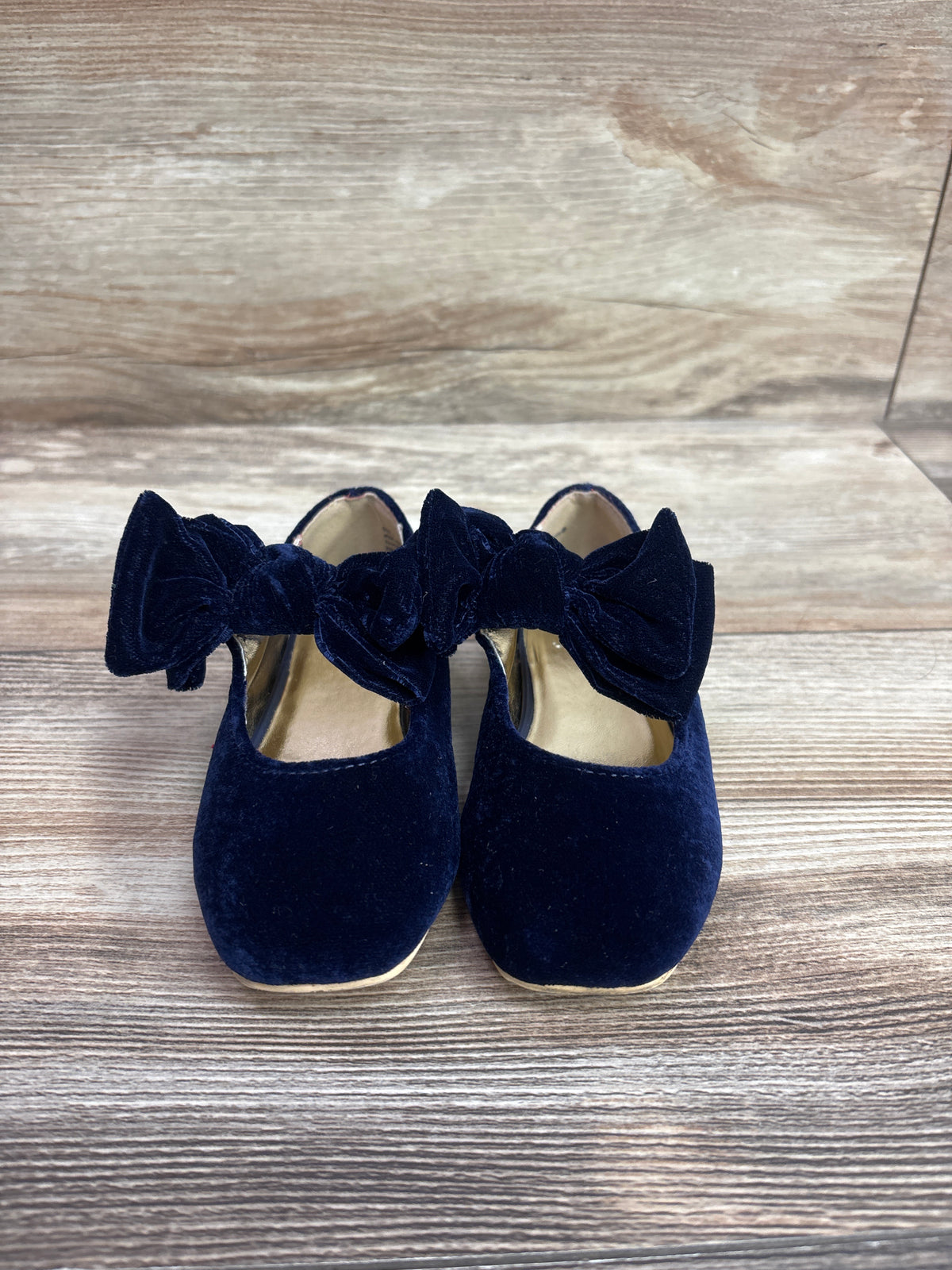 Janie & Jack Velvet Bow Ballet Flats Navy sz 7c