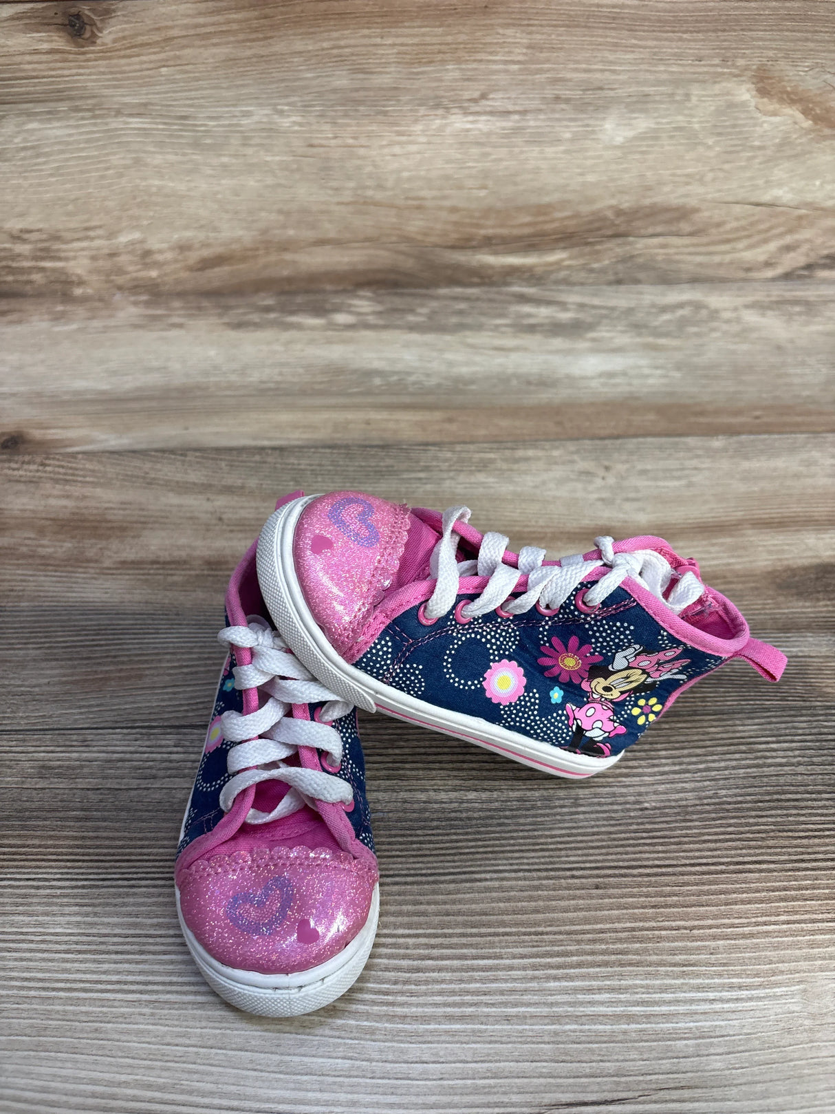 Disney Junior Minnie Mouse High Top Sneakers, Pink sz 7c