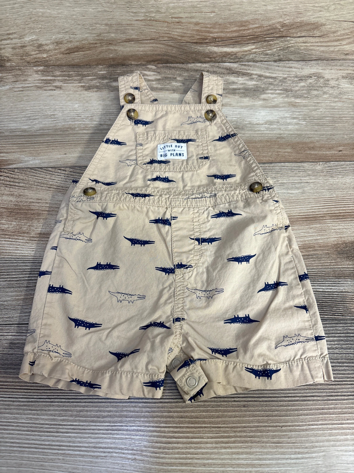 Just One You Alligator Shortall Tan sz 6m