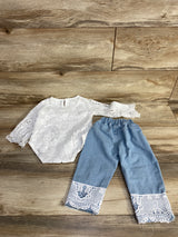 2pc Lace Bodysuit & Jeans Blue sz 9-12m