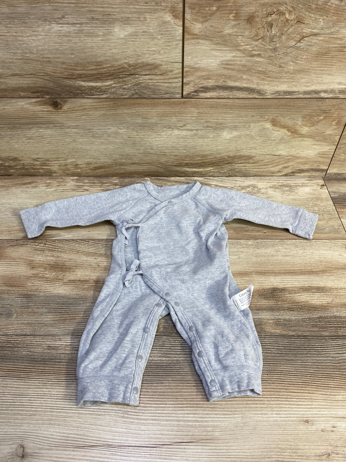 Cherie Kids Footless Kimono Sleeper Grey sz 3-6m