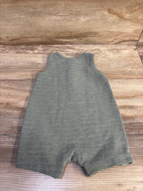 Just One You Striped Henley Shortie Romper Green sz 6m