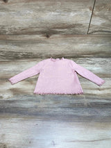 Old Navy Ribbed Lettuce Trim Shirt Pink sz 6-12m