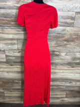 Lulus Much Obliged Wrap Maxi Dress Red sz XS