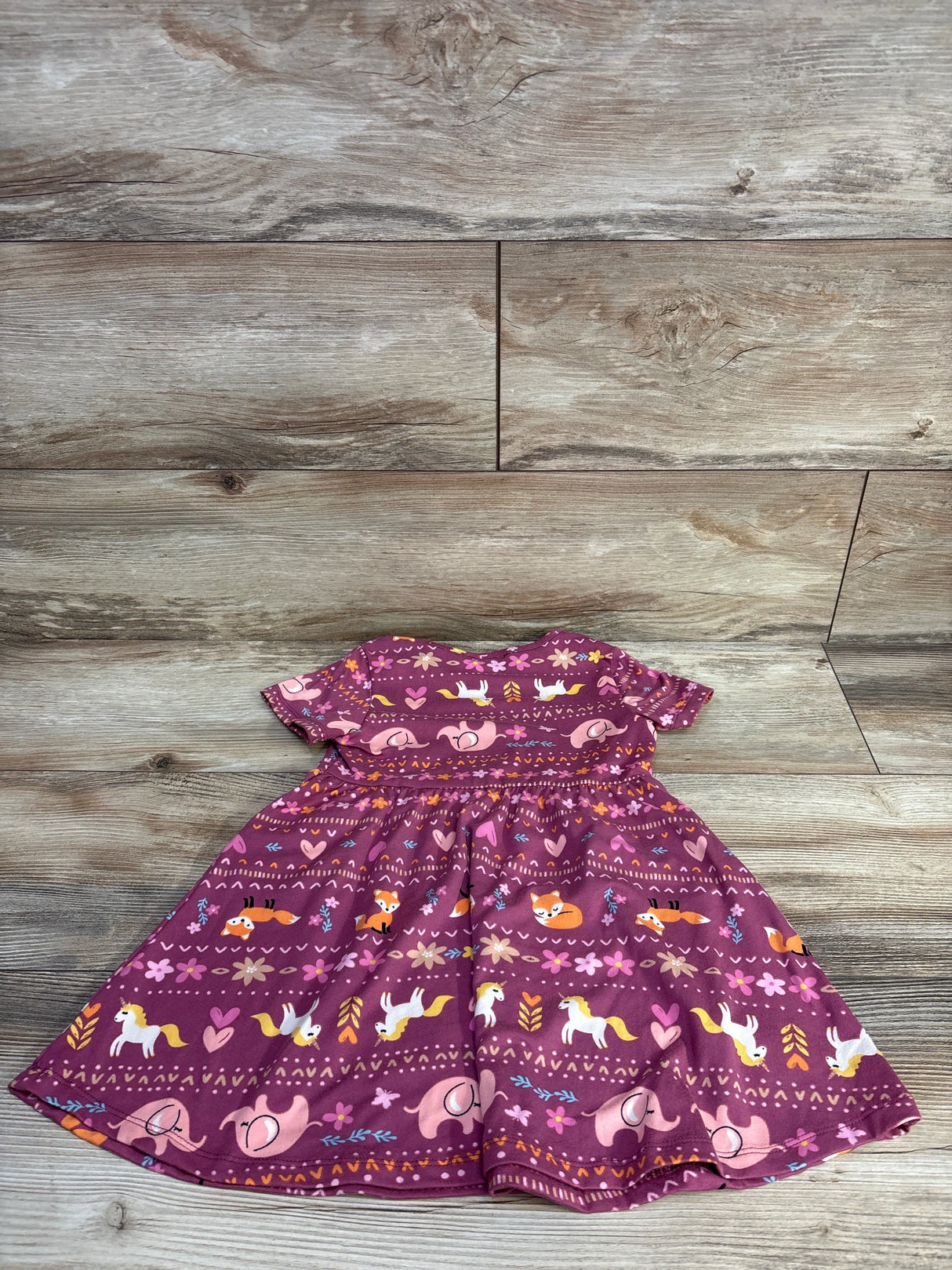 Emma & Elsa Floral Animal Print Dress Mauve sz 4T