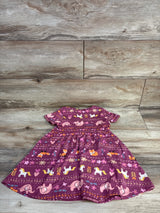 Emma & Elsa Floral Animal Print Dress Mauve sz 4T