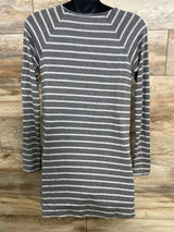 A Pea In The Pod Maternity Striped Nursing Shirt Grey sz Medium - Me n Mommy To Be