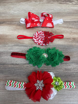 4pk Christmas Headbands sz 0-6m