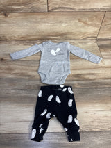 Just One You 2pc Little Boo! Ghost Print Bodysuit & Pants Set Grey sz Newborn