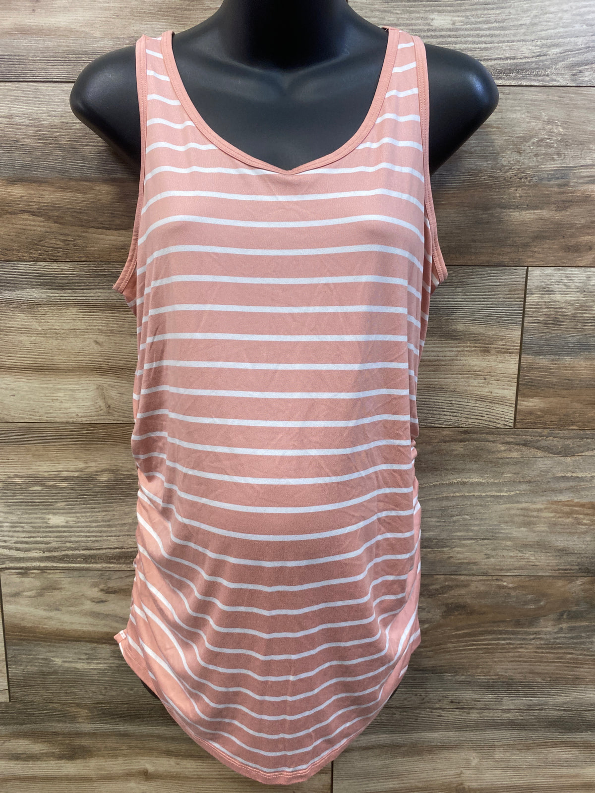 Time and Tru Maternity Striped Tank Top Peach sz Large/12-14
