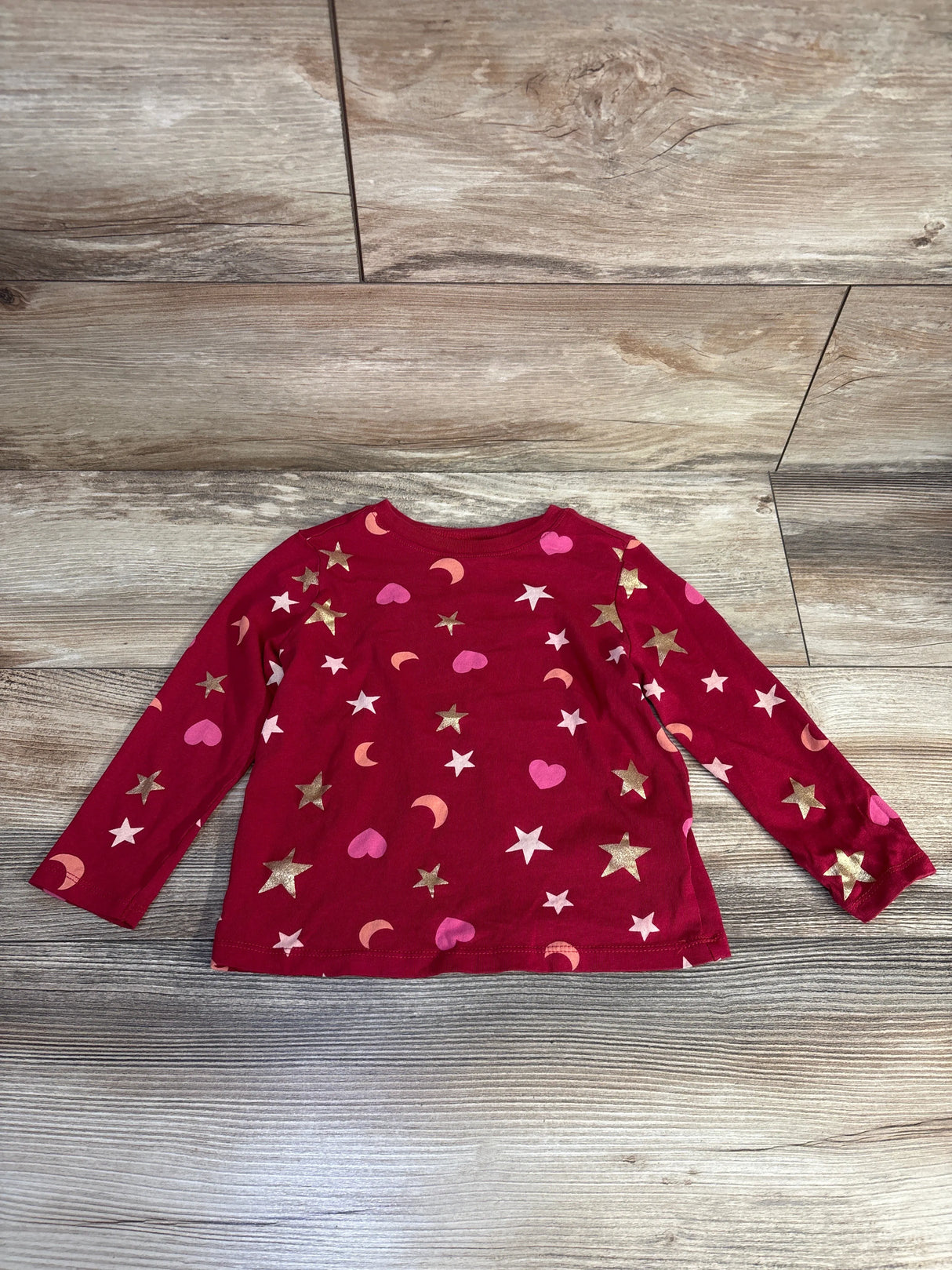 Old Navy Shape Print Long Sleeve Shirt Berry sz 3T