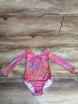 Heart Print Long Sleeve Heart Print Leotard Pink sz 4-5T