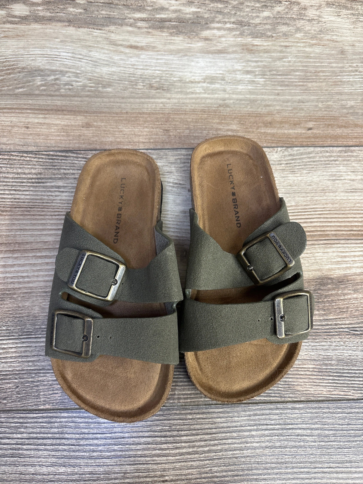 Lucky Brand Double Strap Sandals Green sz 10c