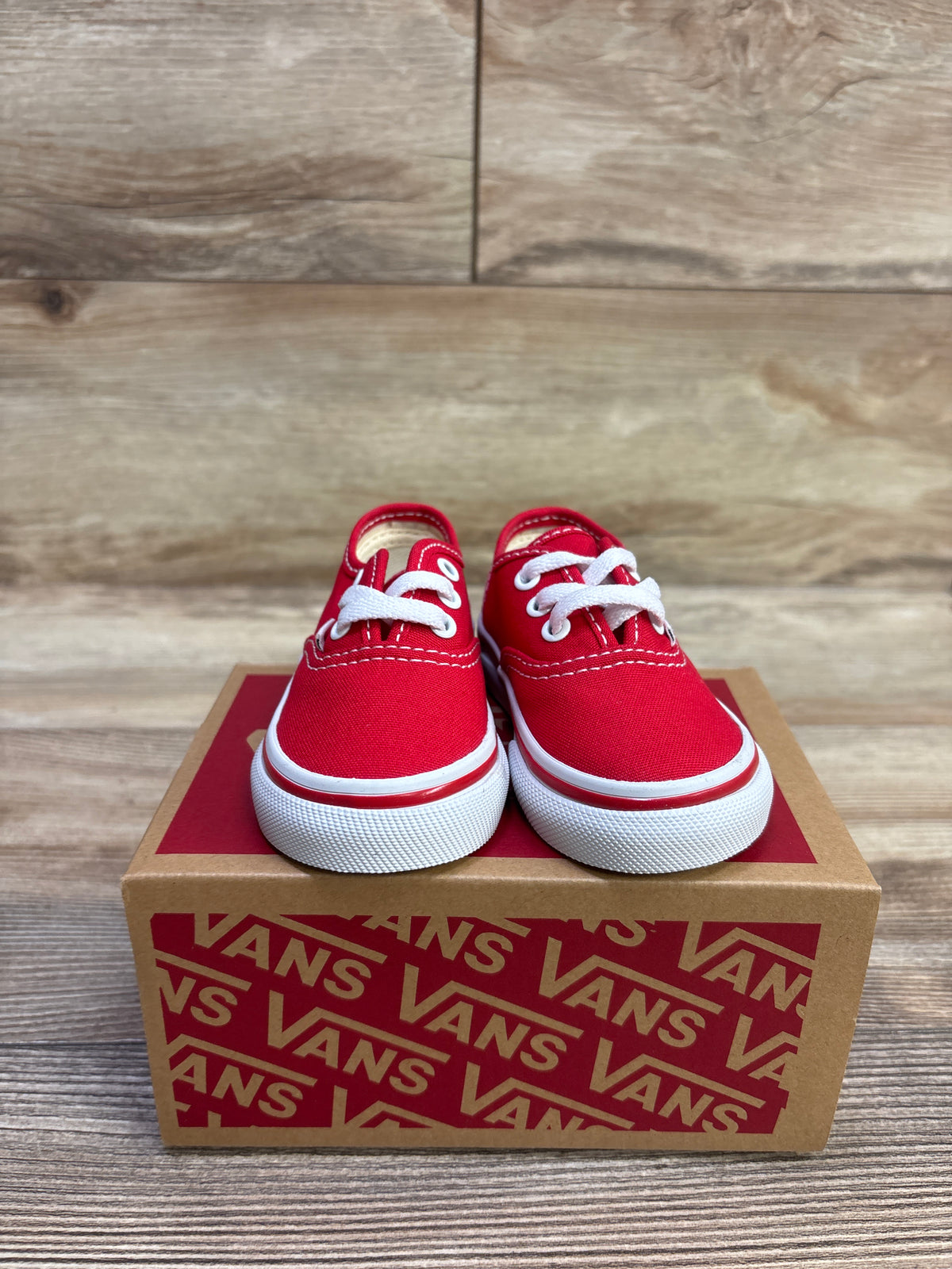 NEW Vans Authentic Lace-Up Sneakers Red sz 3.5c