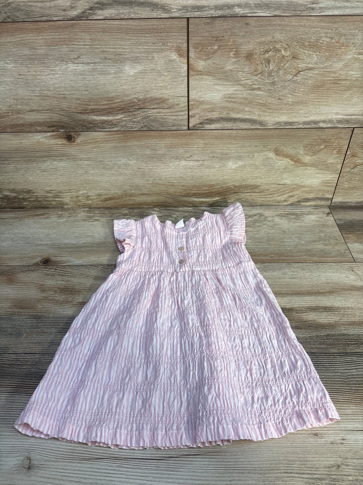 Topomini Striped Textured Dress Pink sz 12-18m