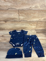 KIMI BEAR 3pc Layette Set Constellations Navy sz 0-3m