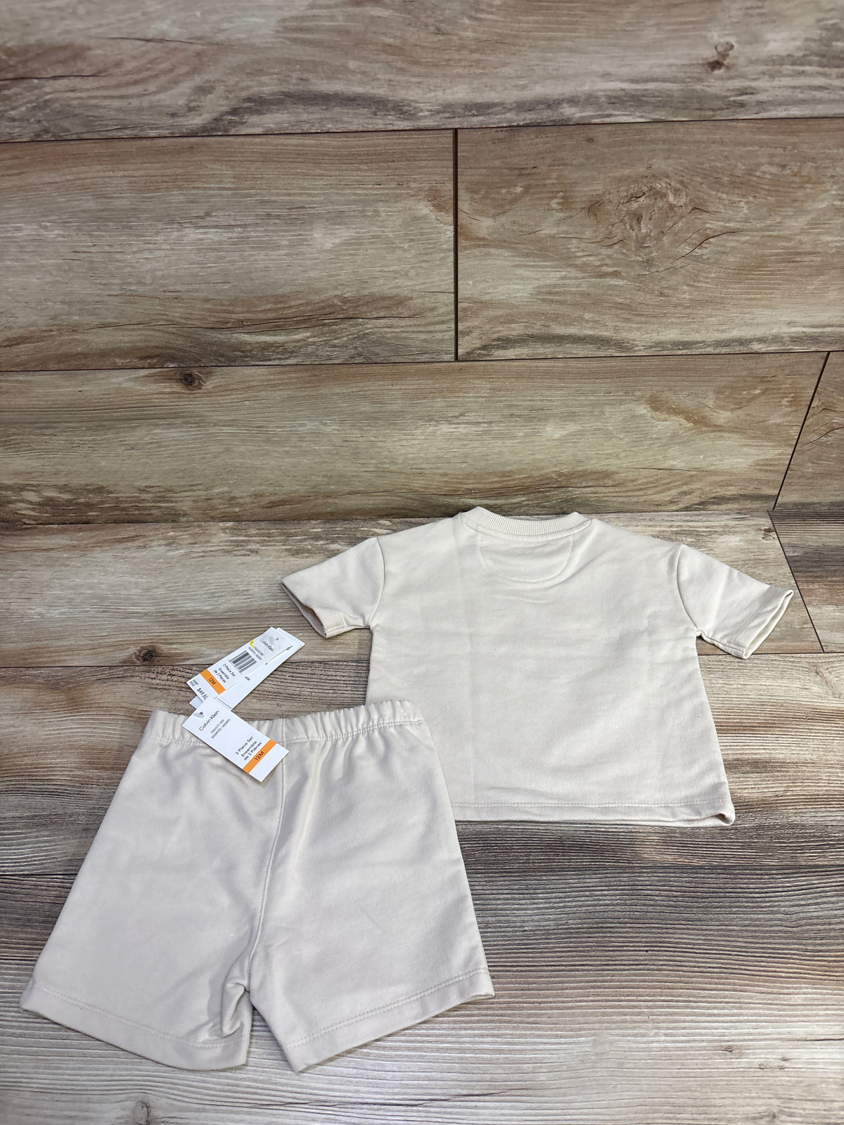 NEW Calvin Klein 2pc Shirt & Shorts Set Beige sz 12m