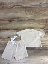 NEW Calvin Klein 2pc Shirt & Shorts Set Beige sz 12m