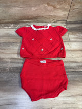 Janie & Jack 2pc Embroidered Matching Sweater Set Red sz 6-12m