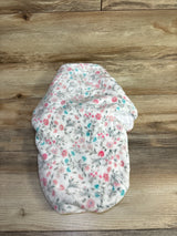 Little Me Floral Plush Swaddle Wrap White sz 0-3m
