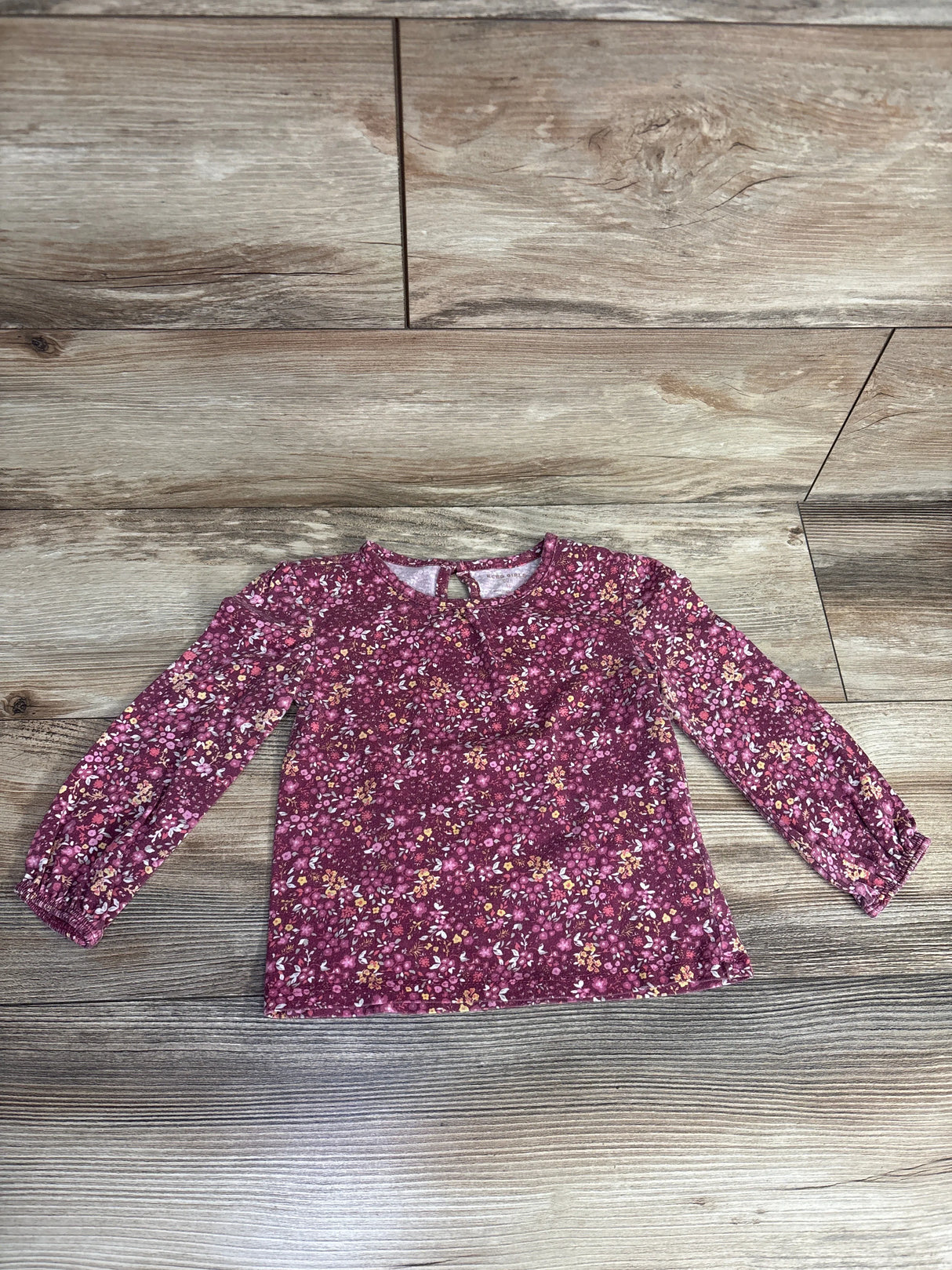 BCBG Girls Floral Long Sleeve Shirt Mauve sz 3T