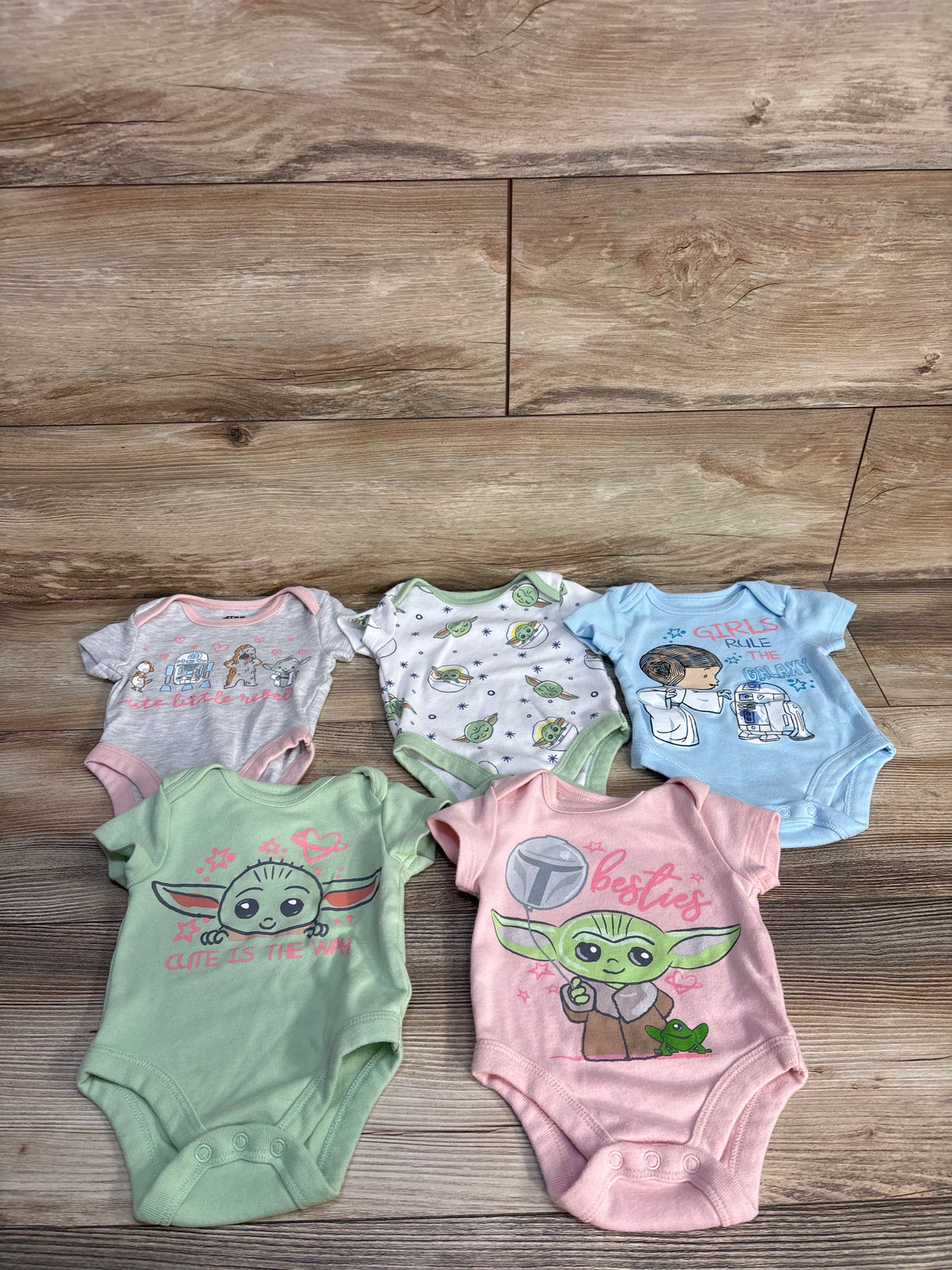 Bentex x Star Wars 5pk Bodysuits Pink sz 0-3m