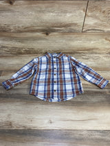 Wrangler Plaid Button-Up Shirt Blue sz 3T