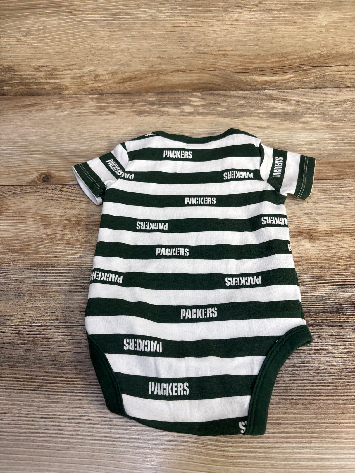 NFL Team Apparel Striped Green Bay Packers Bodysuit White sz 3/6m