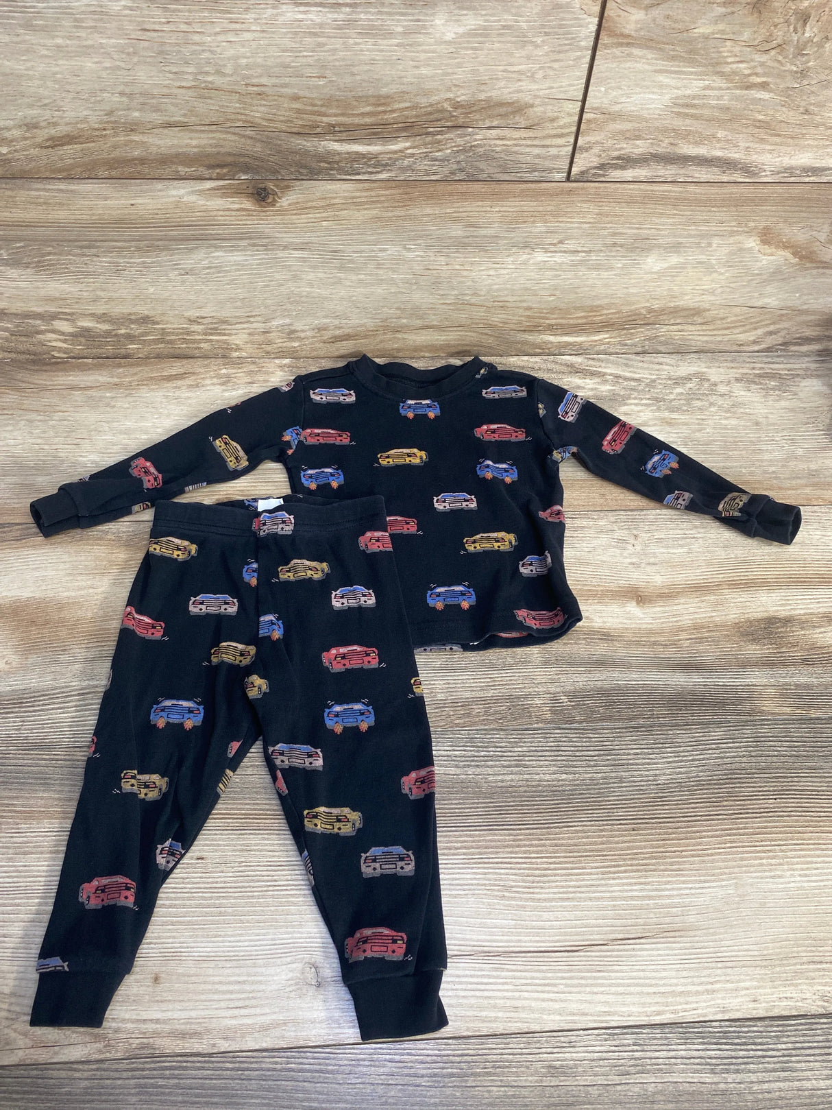 Petit Lem 2pc Car Print Pajama Set Black sz 12m