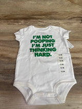 NEW Bee Silly 'I'm Not Pooping I'm Just Thinking Hard' Bodysuit White sz 6-12m