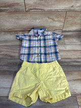 Carter's 2pc Button Up Shirt and Short Set Blue sz 18m