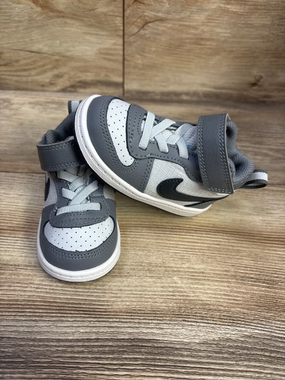 Nike Court Borough Mid TD 'Grey White Blue' Sneakers sz 5c