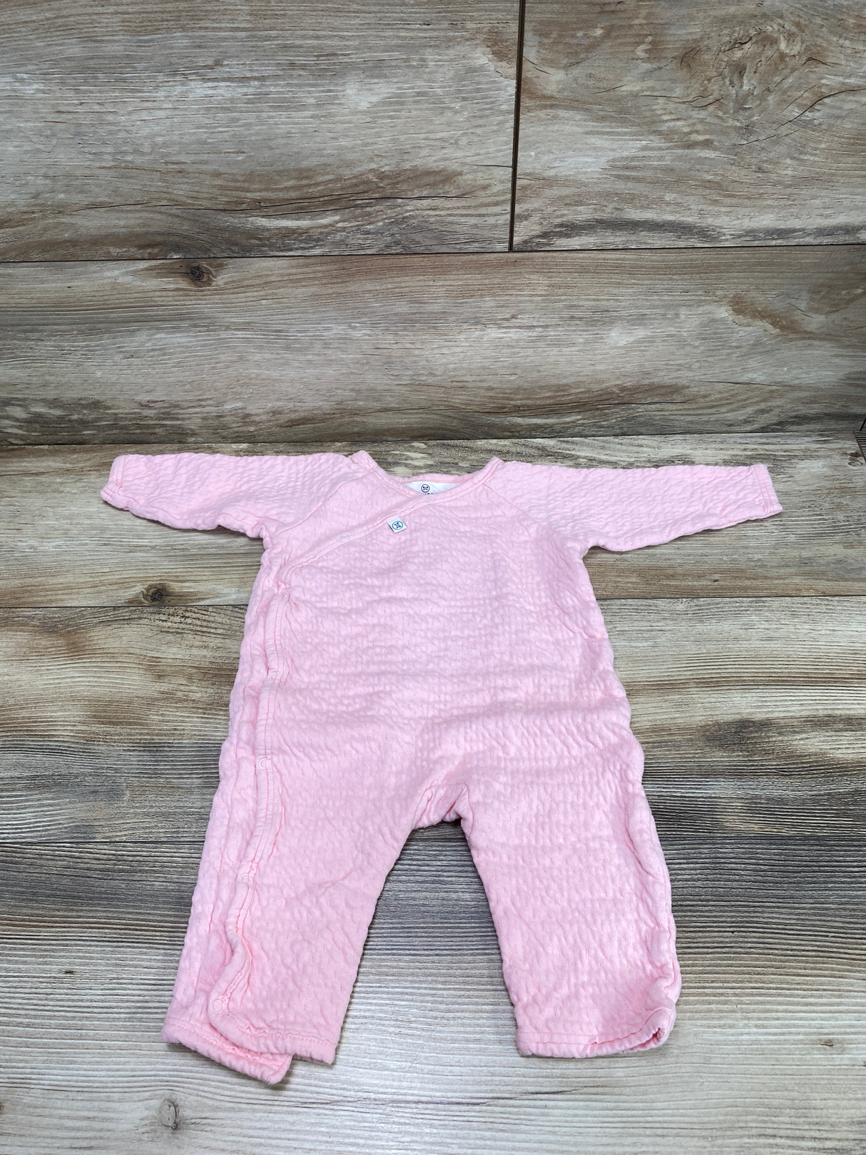 Honest Baby Organic Matelassé Side-Snap Coverall Pink sz 6-9m